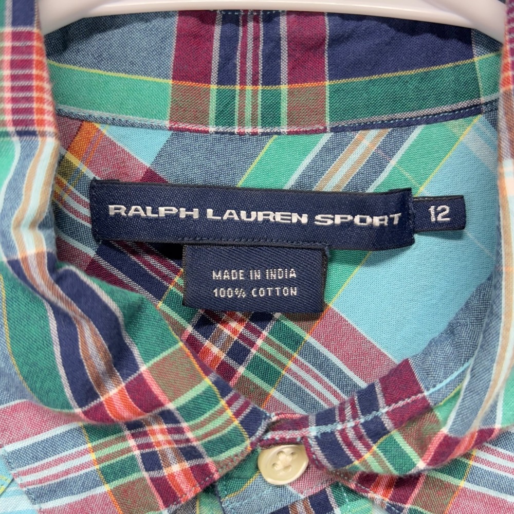 Ralph Lauren Multicolor Plaid Button-Down Shirt - Teal Dominant - Picture 5 of 11